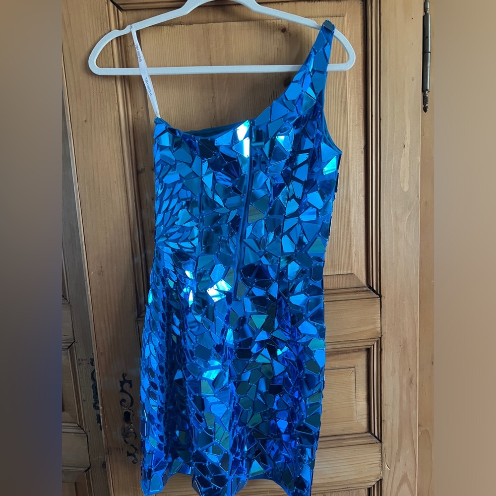 Sherri hill size 2 blue glass dress